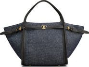 Tod's T Timeless Canvas & Leather Shopping Bag