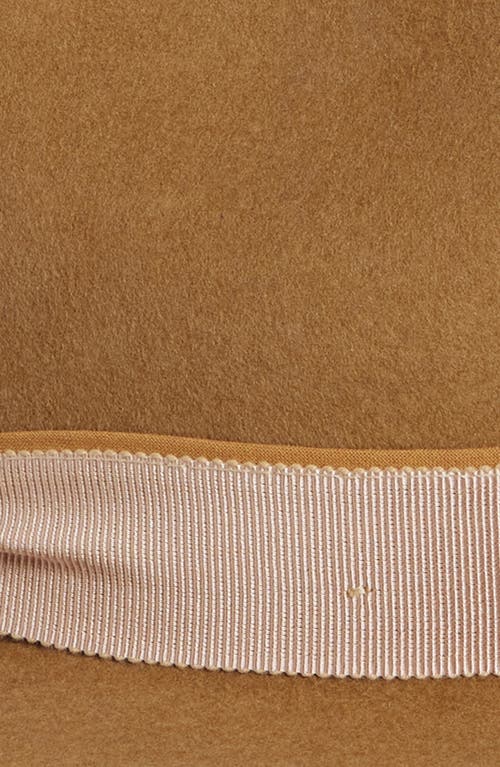 Shop René Mantilla, New York Maison Wool Felted Fedora In Camel