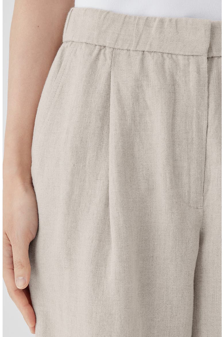 Pleated High Waist Organic Linen Wide Leg Pants, Alternate, color, UNDYED NATURAL
