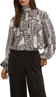 Reiss Harry Tile Print Top