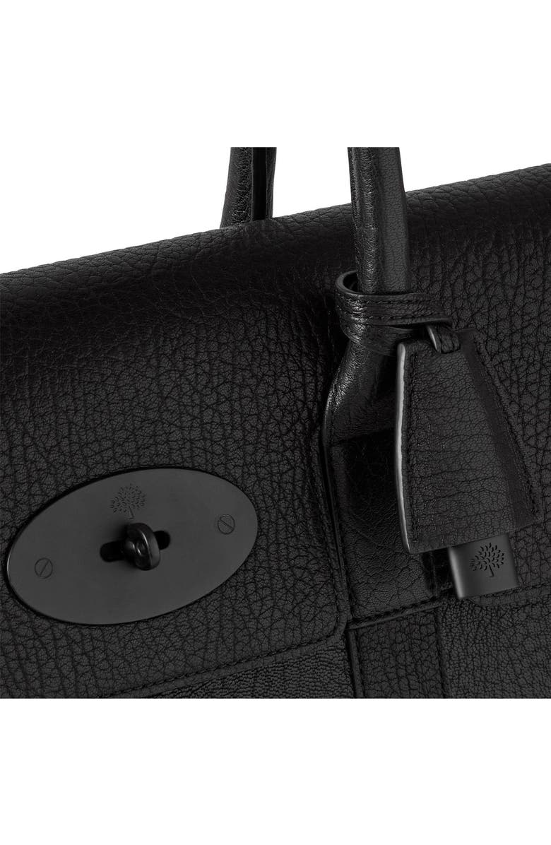 Mulberry Bayswater Tonal Natural Grain Leather Satchel, Alternate, color, Black-Black