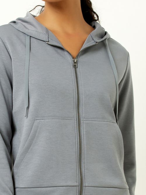Single Stitch Ultra Soft Full Zip Hoodie In White
