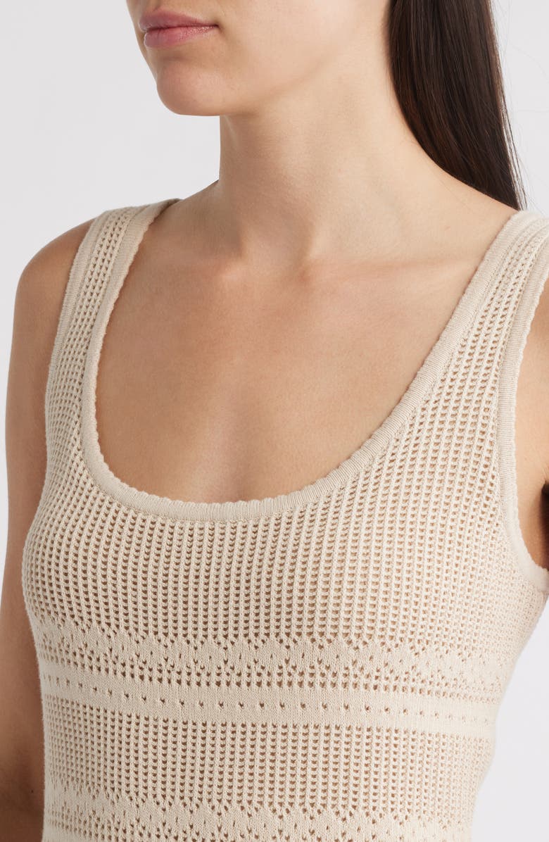 KOBI HALPERIN Emerson Open Stitch Sleeveless Dress, Alternate, color, Antique