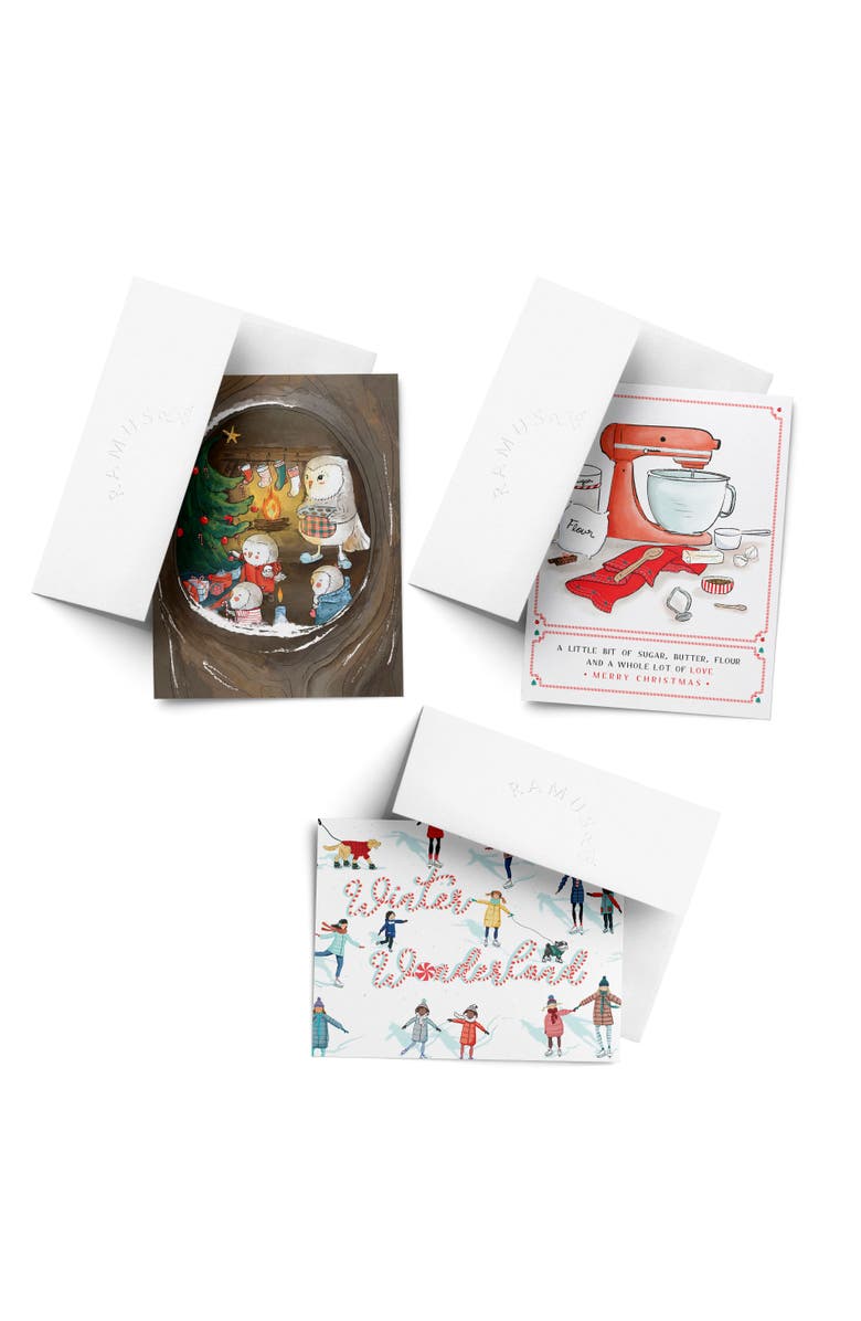 Ramus & Co Merry Owls, Winter Wonderland, Mixer Winter/Holiday/Christmas Greeting Card Pack Sets, Main, color, Multi-Pack