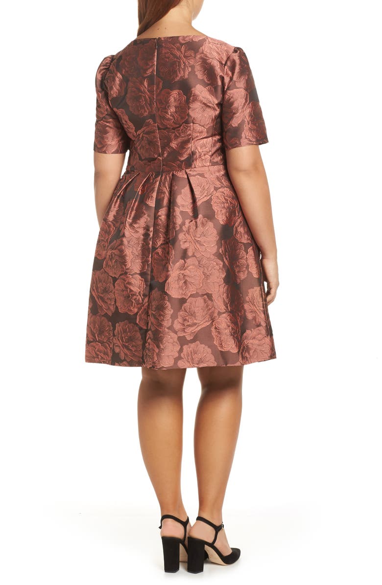 Gal Meets Glam Collection Ingrid Jacquard Fit & Flare Dress, Alternate, color, 