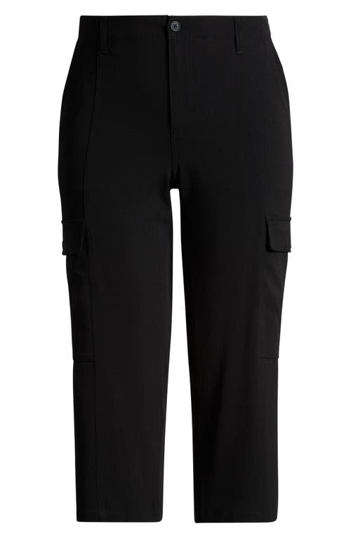Shop Liverpool Los Angeles High Waist Crop Straight Leg Cargo Pants In Black