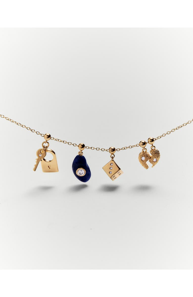 PDPAOLA Split Heart Charm, Alternate, color, Brass