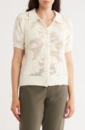 Bobeau Floral Short Sleeve Cardigan