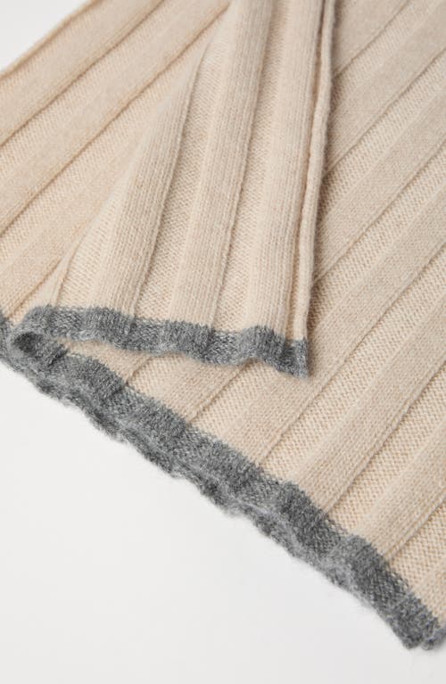 Brunello Cucinelli Cashmere Rib-knit Scarf In Beige