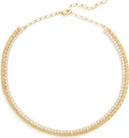 Nordstrom Cubic Zirconia Border Tile Necklace