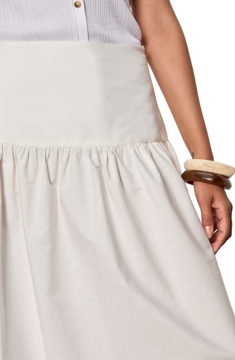 Sanctuary Matter of Time Cotton Poplin Midi Skirt, Alternate, color, White