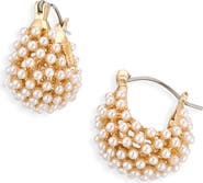 Cara Basket Faux Pearl Drop Earrings