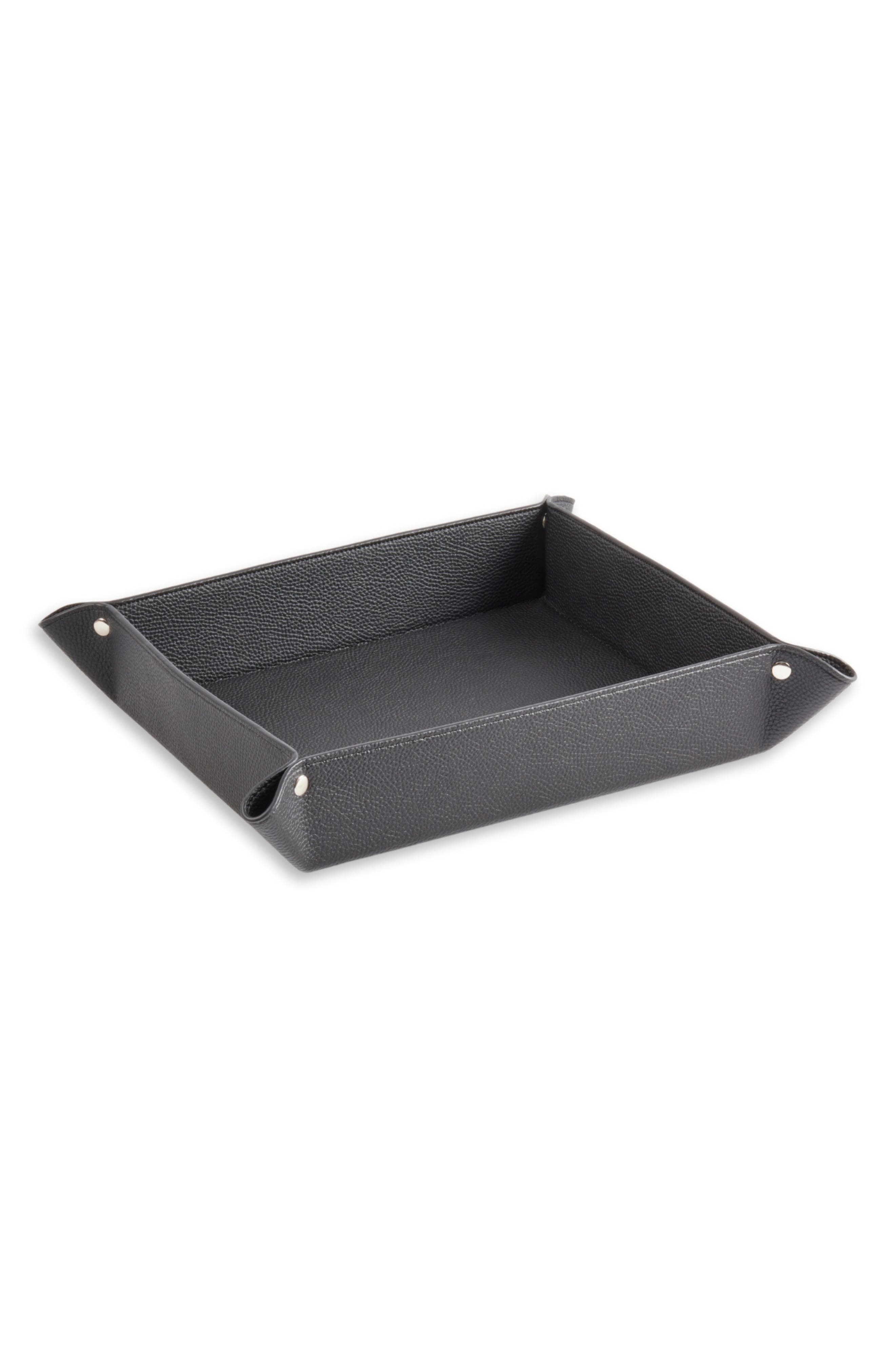 Bey-Berk Leather Coffee Table Catchall