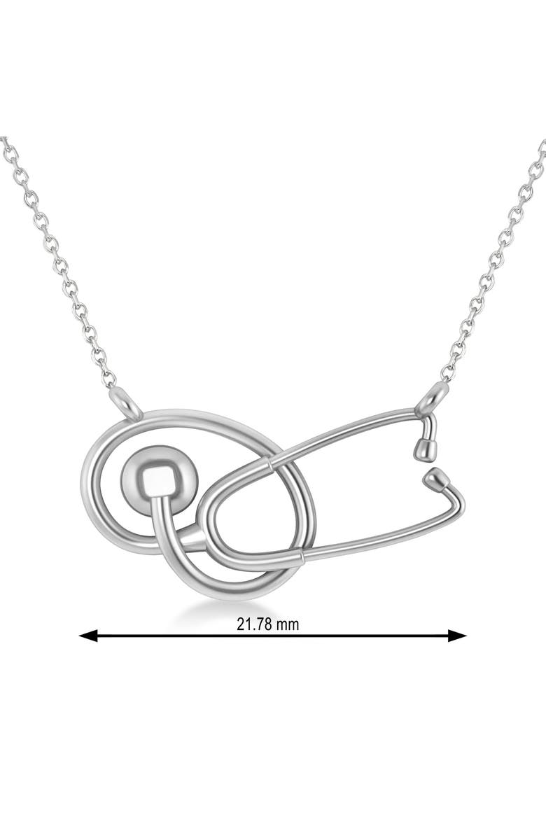 Stethoscope Pendant Necklace 14k, Alternate, color, white gold