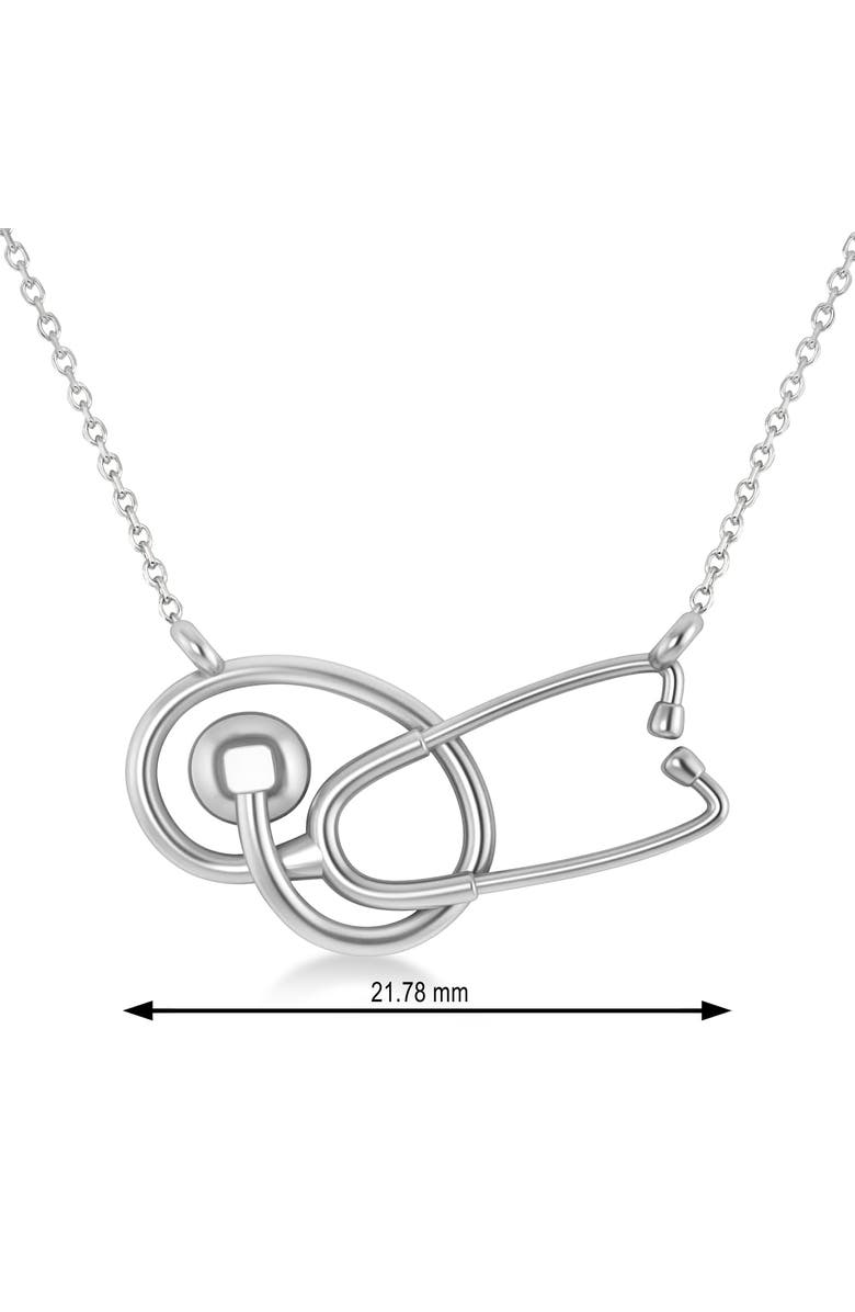 ALLUREZ Stethoscope Pendant Necklace 14k, Alternate, color, White Gold