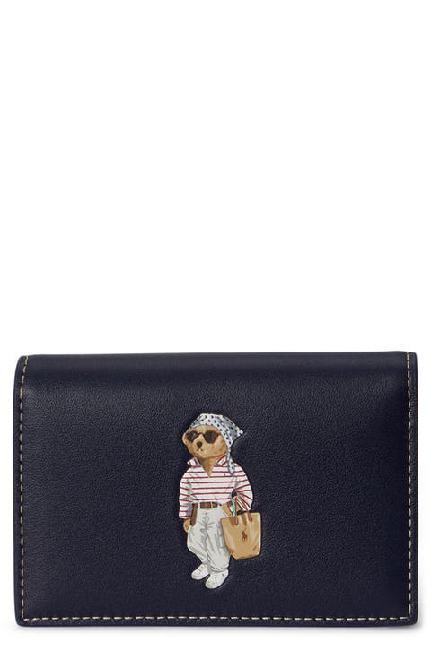 Polo Bear Leather Bifold Card Case