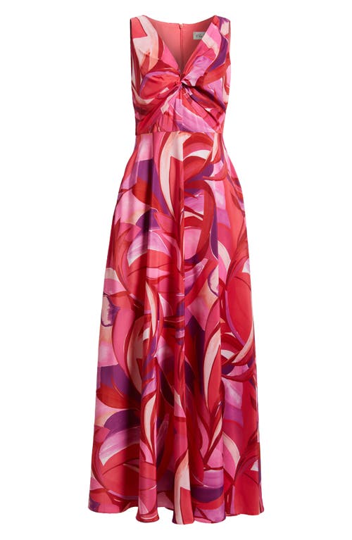 Eliza J Twist Front Sleeveless Evening Dress In Fuchsia