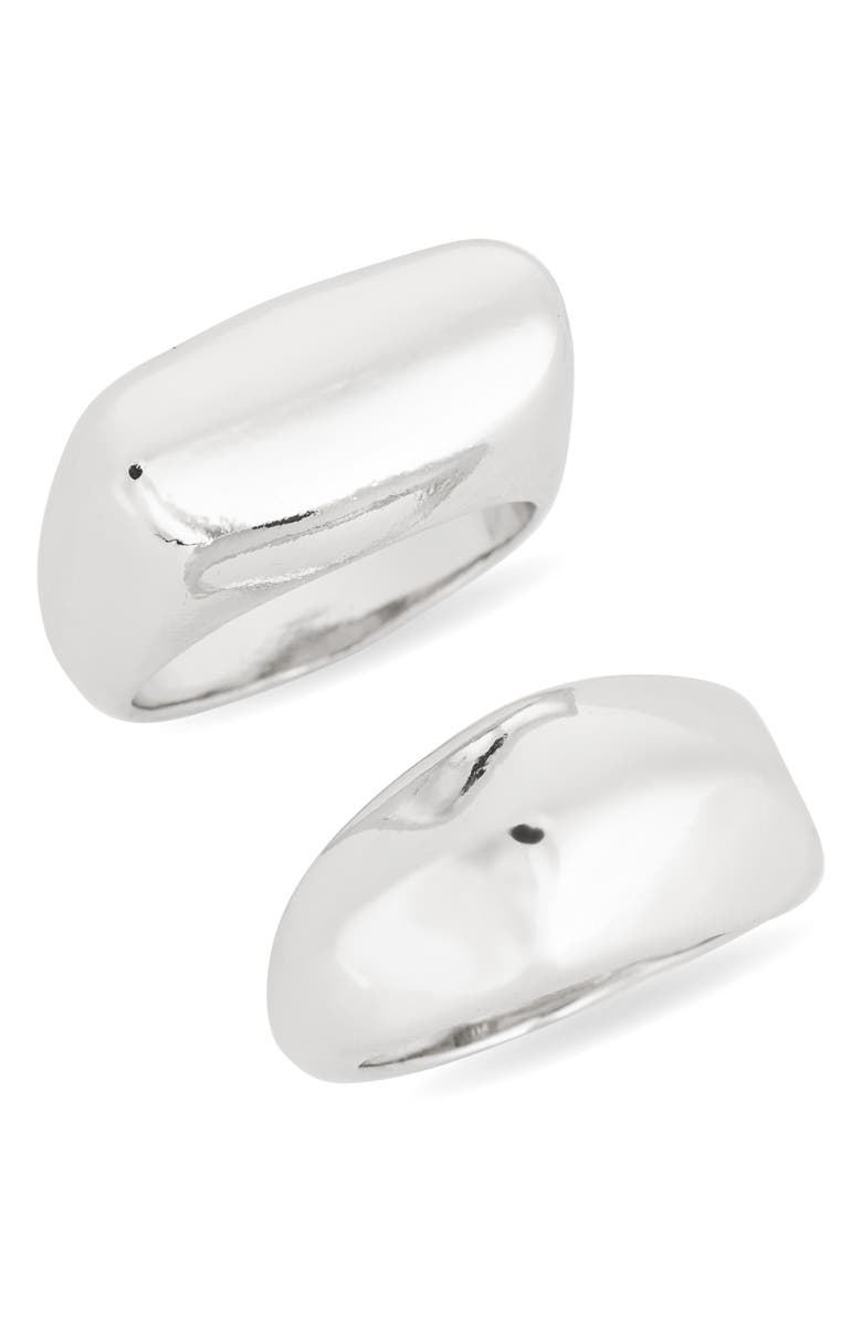 Leith 2-Pack Assorted Signet Rings, Main, color, Silver
