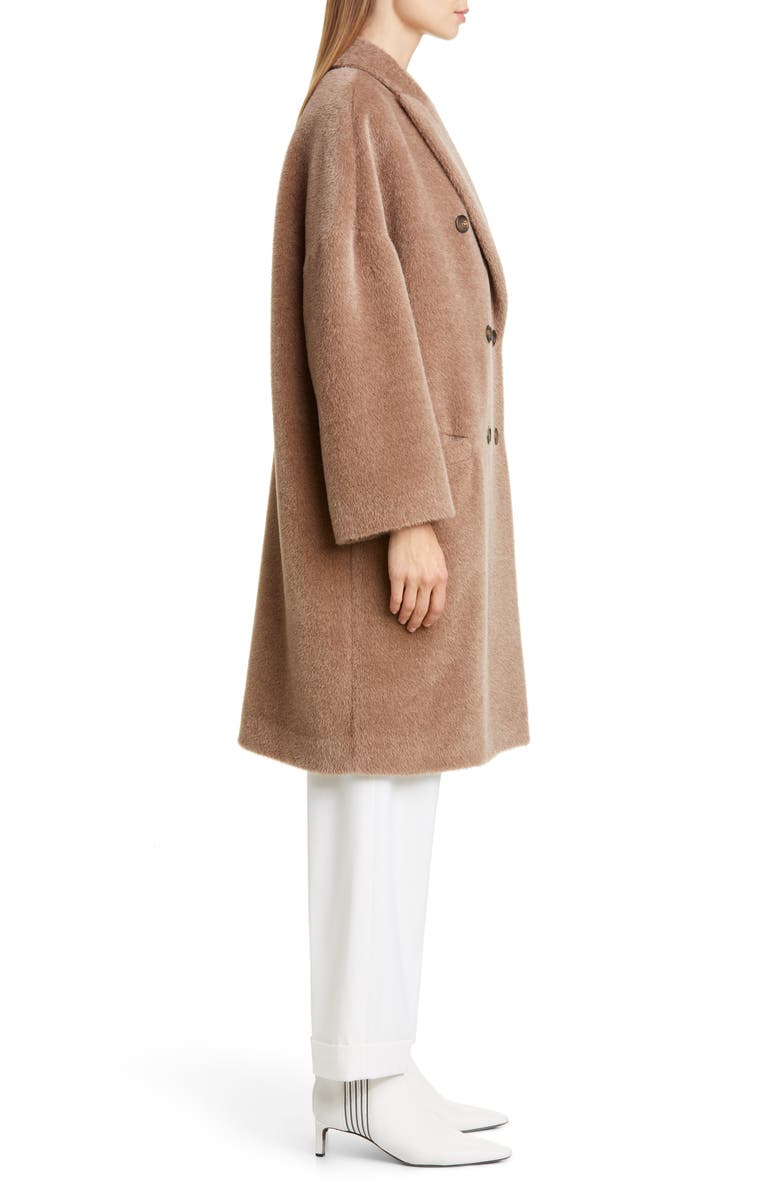 Brunello Cucinelli Double Breasted Alpaca Blend Coat, Alternate, color, 