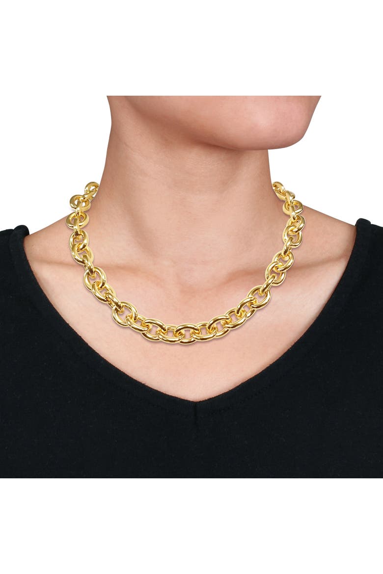 18 Inch Oval Link Necklace Yellow-Plated, Alternate, color, Yellow-Plated