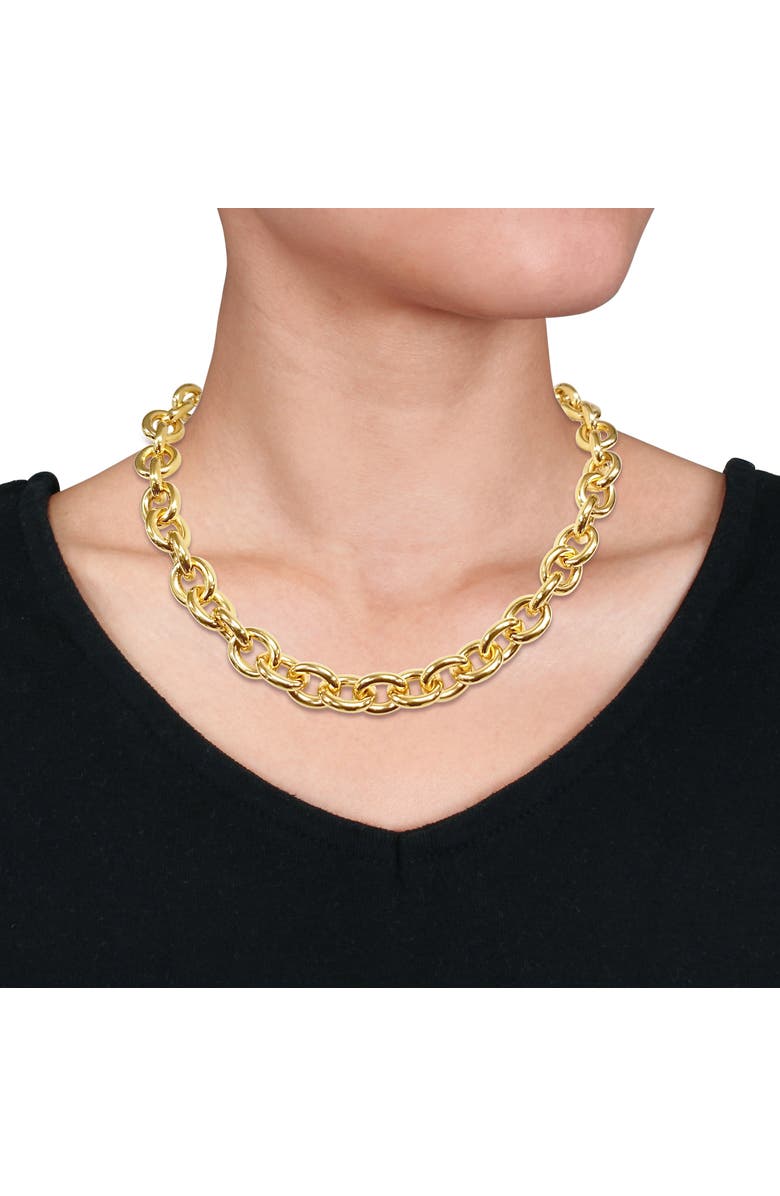 Julianna B. 18 Inch Oval Link Necklace Yellow-Plated, Alternate, color, Yellow-Plated