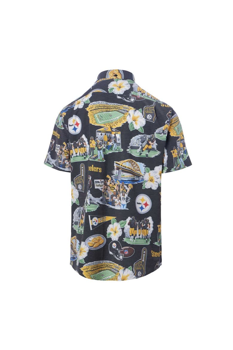 Men's Reyn Spooner Black Pittsburgh Steelers Scenic Button-Down Shirt, Alternate, color, Black