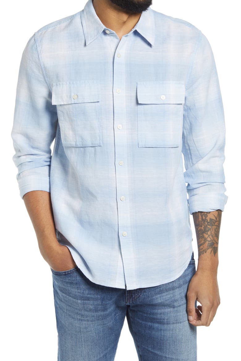 Flap Pocket Button-Up Shirt, Main, color, POWDER BLUE
