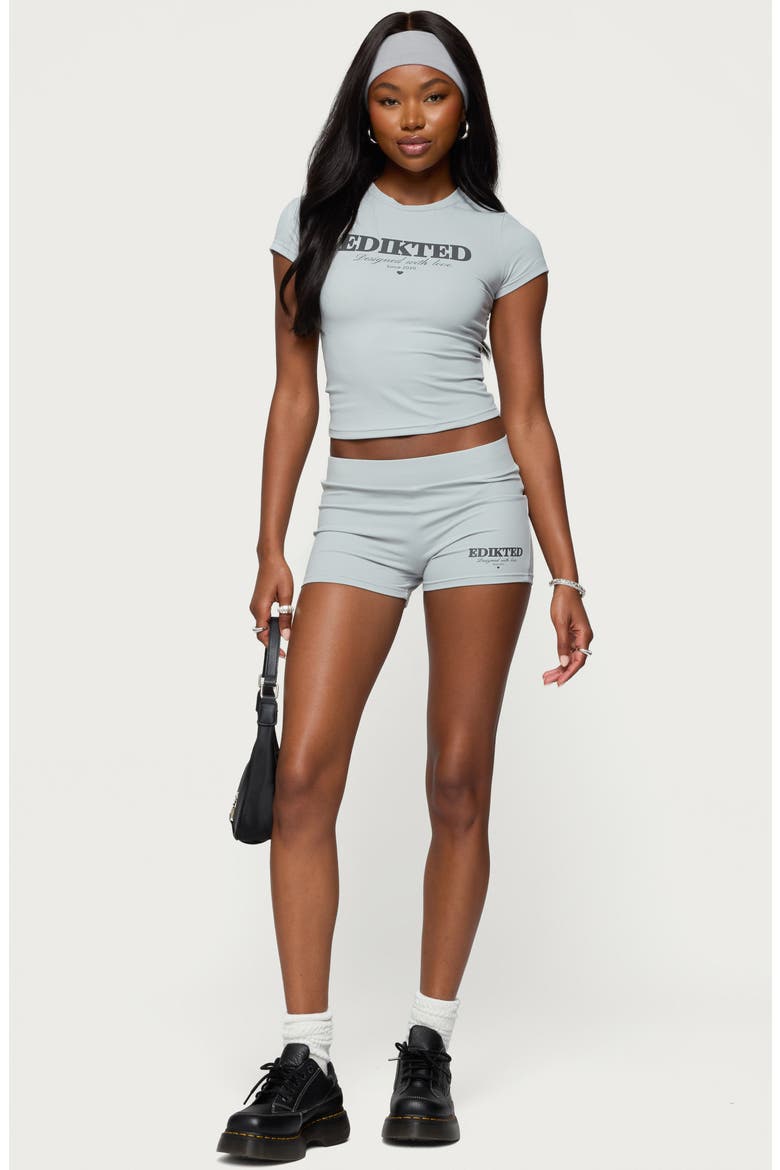 With Love Babydoll T-Shirt, Alternate, color, GRAY