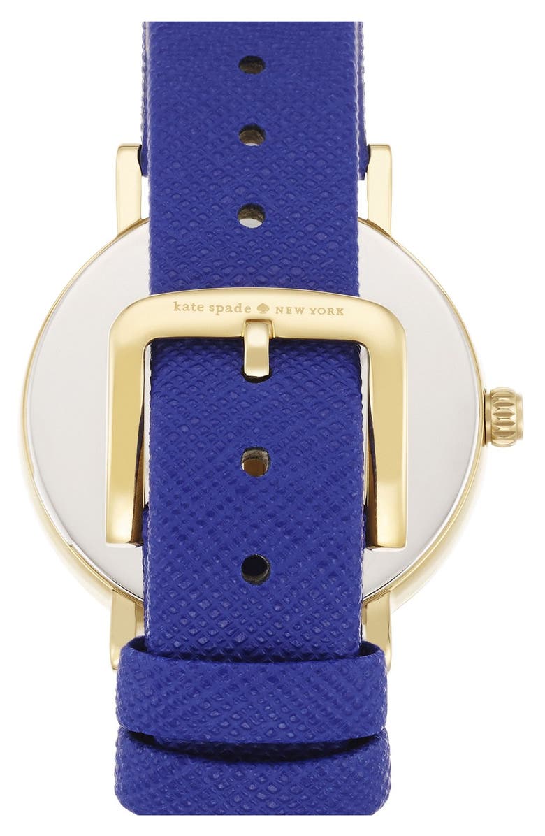 Kate Spade New York 'metro - happy hour' leather strap watch, 34mm, Alternate, color, 