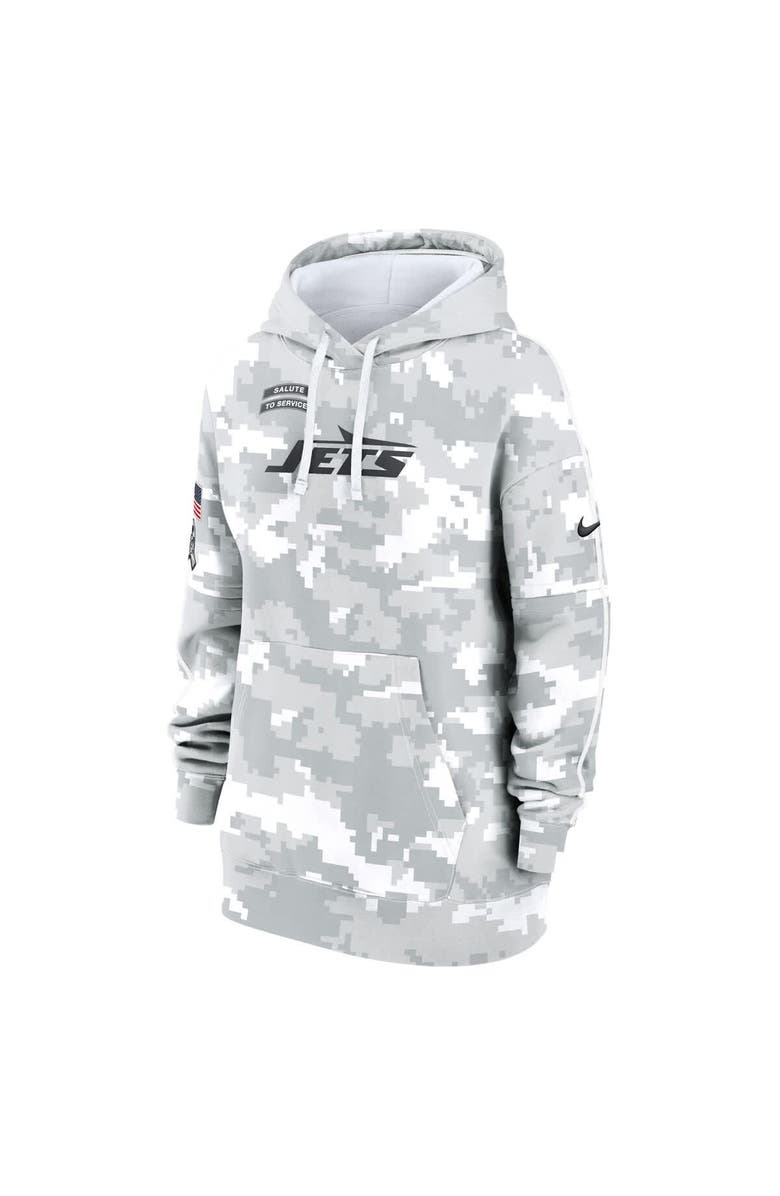 Nike Women's Nike Arctic Camo New York Jets 2024 Salute To Service Club Fleece Oversized Pullover Hoodie, Alternate, color, 