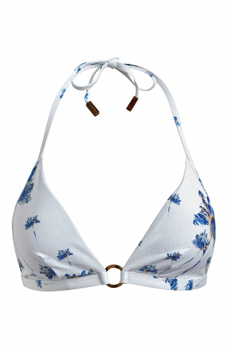 Vilebrequin Women's Herbier Shiny Jersey Halter Bikini Top, Main, color, Off-White