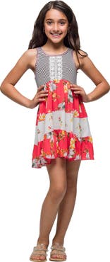 24sevenKid Sleeveless Striped Tank Top Knee Length Dress