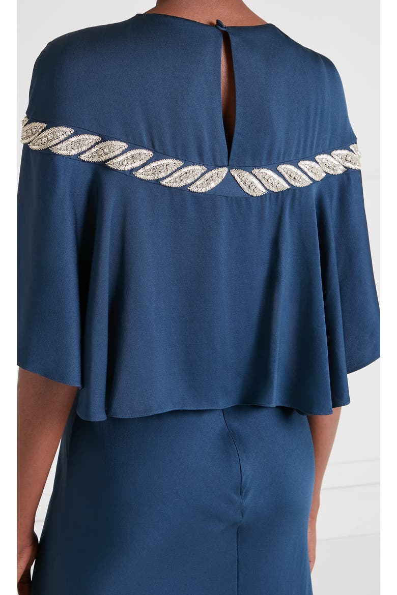 Vine Cape Gown, Alternate, color, Midnight