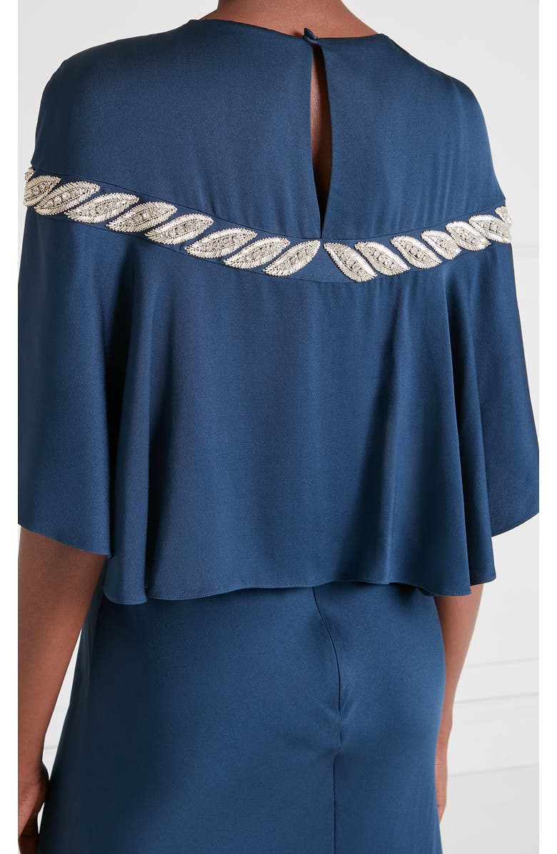 Temperley London Vine Cape Gown, Alternate, color, Midnight