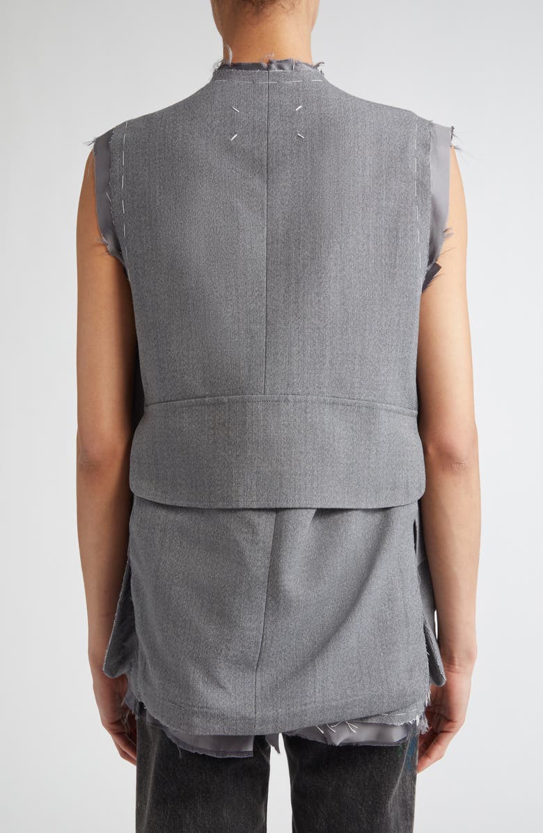Maison Margiela Work in Progress Wool Cargo Vest, Alternate, color, Grey Melange