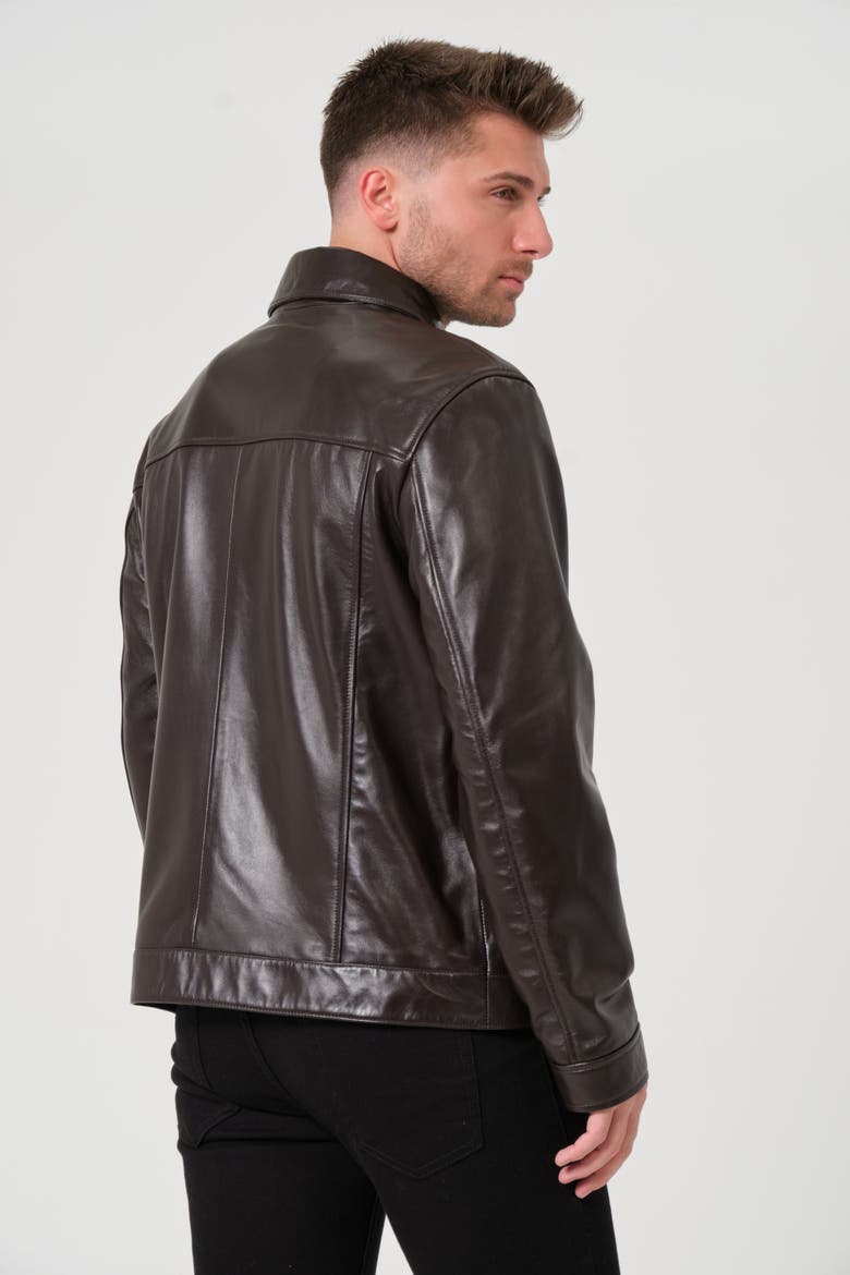 Jude Leather Jacket, Alternate, color, Coffee Bean Brown