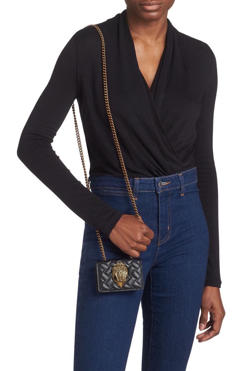 Kurt Geiger London Micro Kensington Quilted Leather Crossbody Bag, Alternate, color,