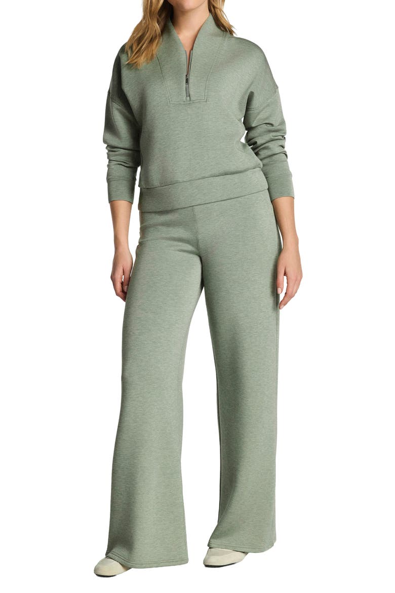 AirEssentials Shawl Collar Half Zip Pullover, Alternate, color, SAGE BRUSH HEATHER