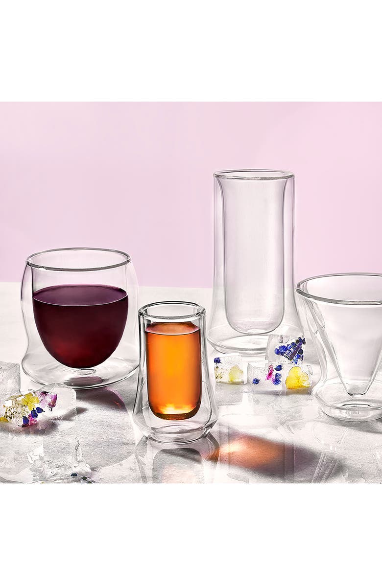 JoyJolt Set of 4 Cosmos Double Wall Wine Glass, Alternate, color,