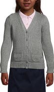 Lands' End School Uniform Girls Cotton Modal Button Front Cardigan Sweater