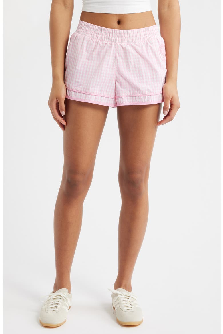 Lavey Gingham Shorts, Main, color, TICKLED PINK