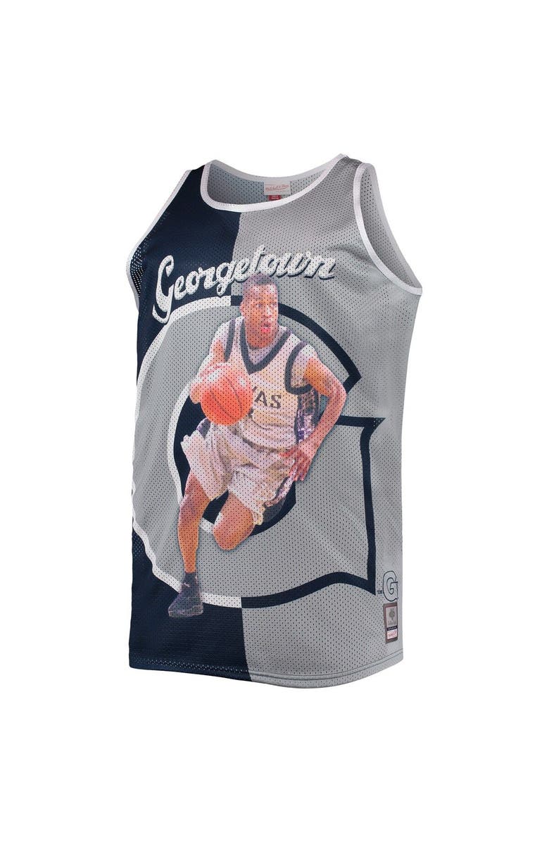 Mitchell & Ness Men's Mitchell & Ness Allen Iverson Navy/Gray Georgetown Hoyas Sublimated Player Big & Tall Tank Top, Alternate, color, Navy