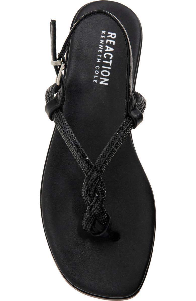 Reaction Kenneth Cole Whitney Crystal Strap Flat Sandal, Alternate, color, Black Metallic