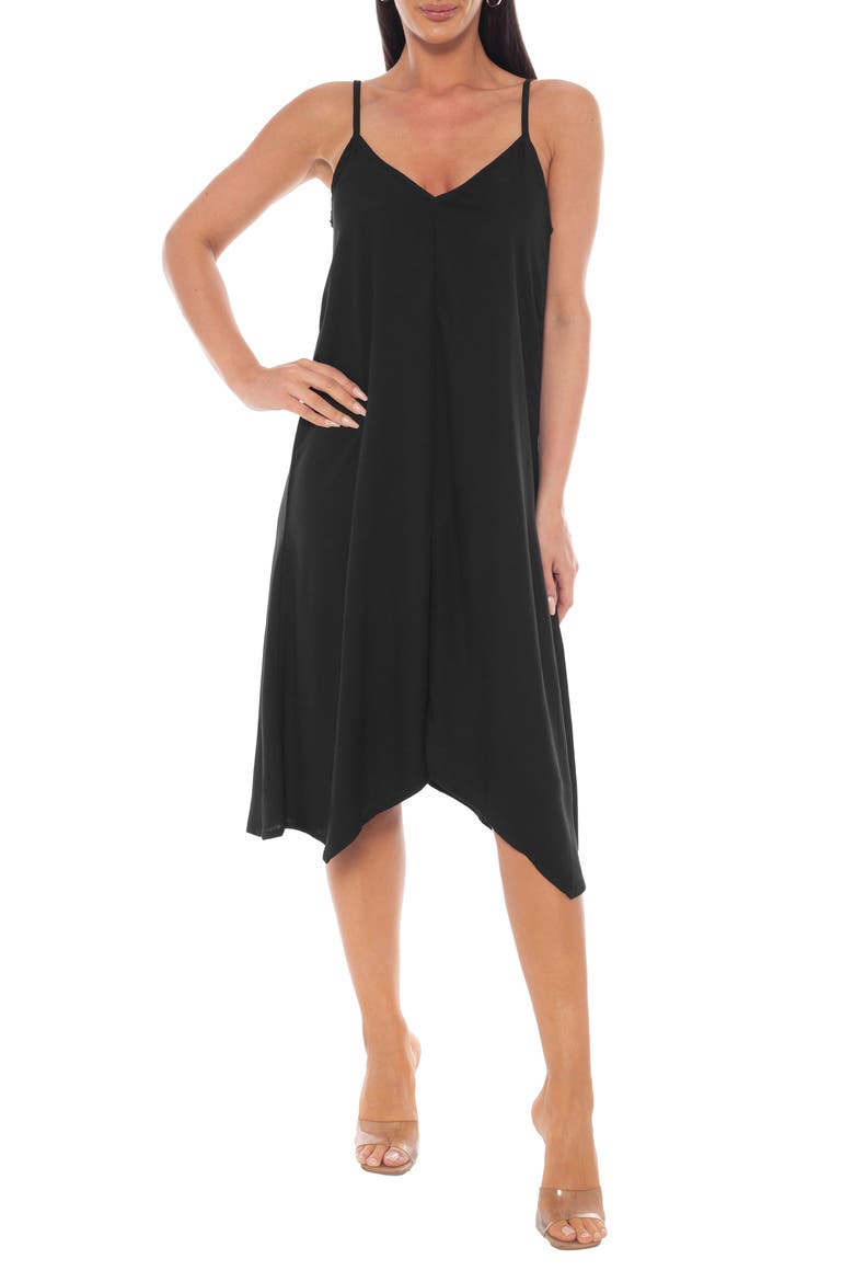 V-Neck Tank Dress, Main, color, BLACK