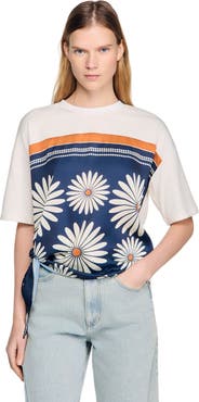 SANDRO Scarf print T-shirt