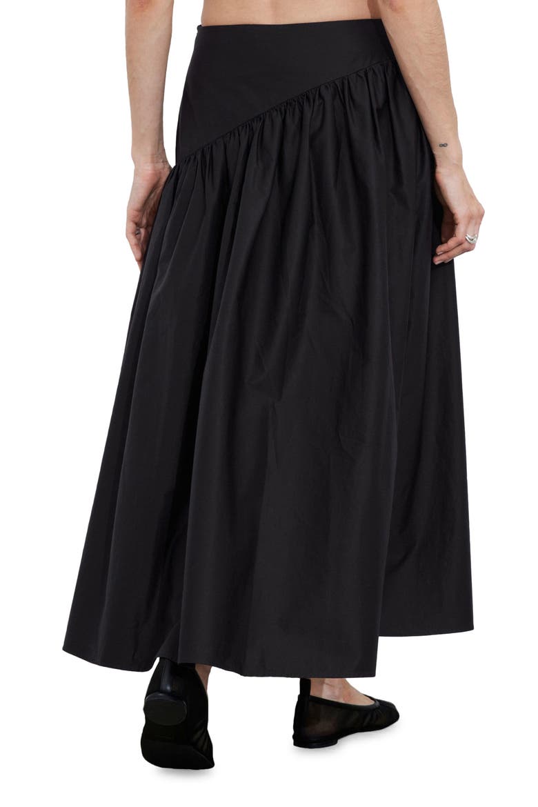 Cotton Midi Skirt, Alternate, color, BLACK
