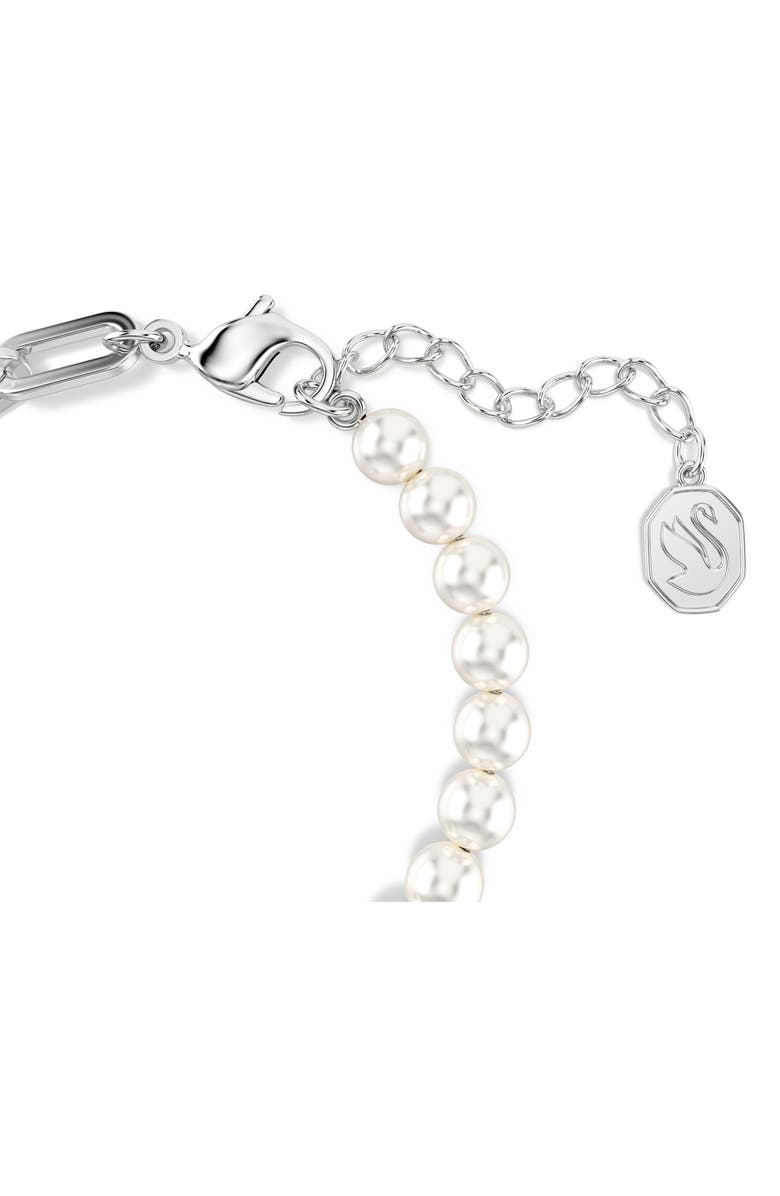 Swarovski Swan Mixed Crystal Pearl Bracelet, Alternate, color, Black/ Silver