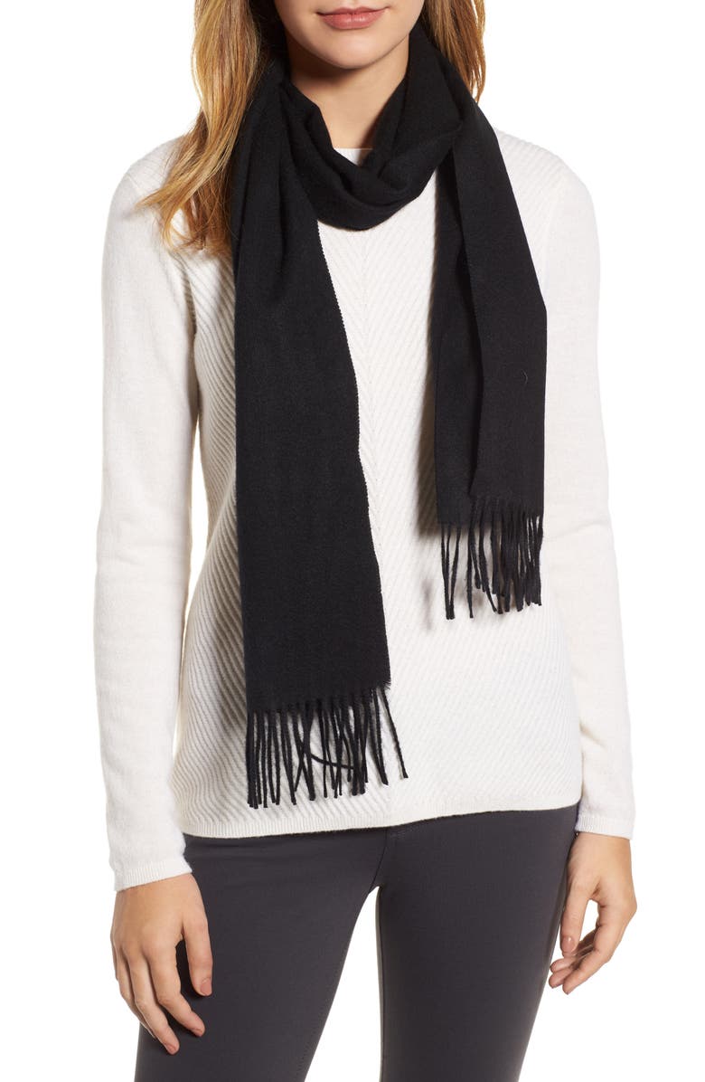 Nordstrom Solid Woven Cashmere Scarf, Main, color,