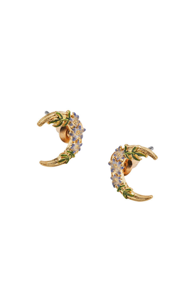 Fable England Nightshade Moon Gold Stud Earrings, Alternate, color, Gold