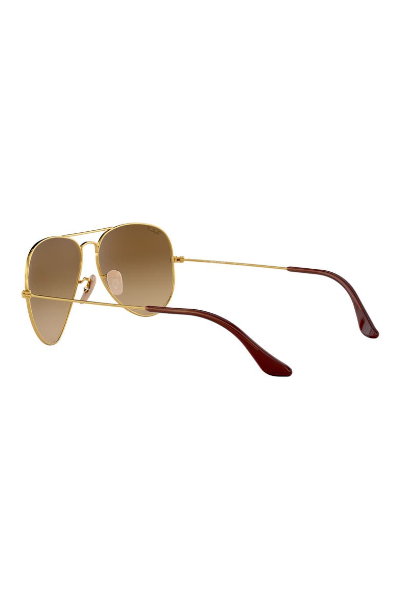 58mm Polarized Aviator Sunglasses, Alternate, color, GOLD/ BROWN GRADIENT